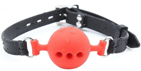 Кляп-шар из медицинского силикона красного цвета М